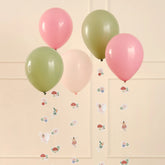 Fairy Garden Balloons with Floral Tails 5pk